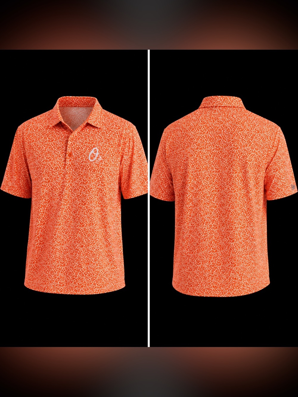 🆕 Antigua Baltimore Orioles Botanic Polo Shirt 2XL Orange Floral Stretch Golf - Picture 2 of 2
